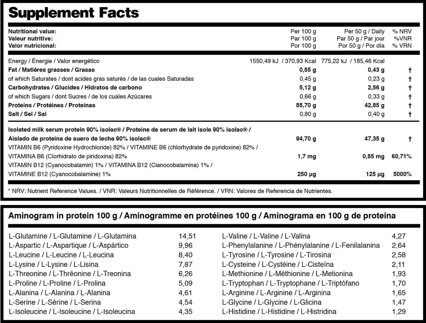 ISO 100 -WHEY 100 % ISOLATE FRESA