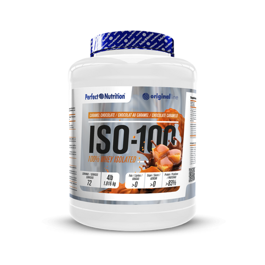 ISO 100 -WHEY 100 % ISOLATE CHOCOLATE CARAMELO